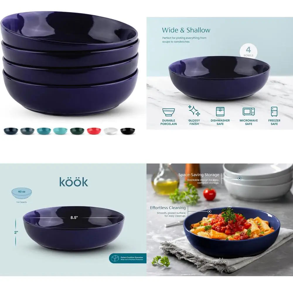 pasta bowl, salad bowls, soup, serving bowls, ceramic, large capacity, microwave & dishwasher safe, set of 4, 40 oz, (cobalt)
pasta bowl, salad bowls, soup, serving bowls, ceramic, large capacity, microwave & dishwasher safe, set of 4, 40 oz, (cobalt)