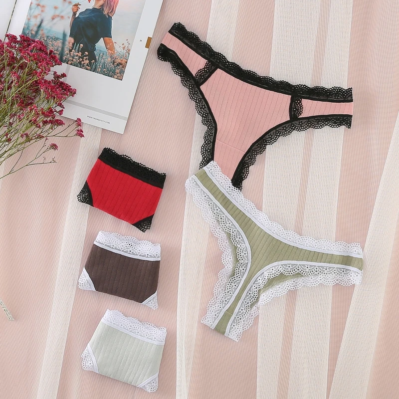 3pcs Women Sexy Lace Panties Low-waist Underwear Thong Female G String Elastic Breathable Cotton Lingerie
3pcs Women Sexy Lace Panties Low-waist Underwear Thong Female G String Elastic Breathable Cotton Lingerie