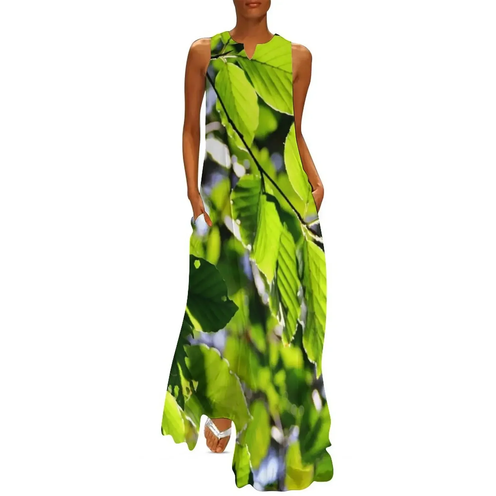 Green Leaves Long Dress women's elegant loose dresses beach dress Women's dress
Green Leaves Long Dress women's elegant loose dresses beach dress Women's dress