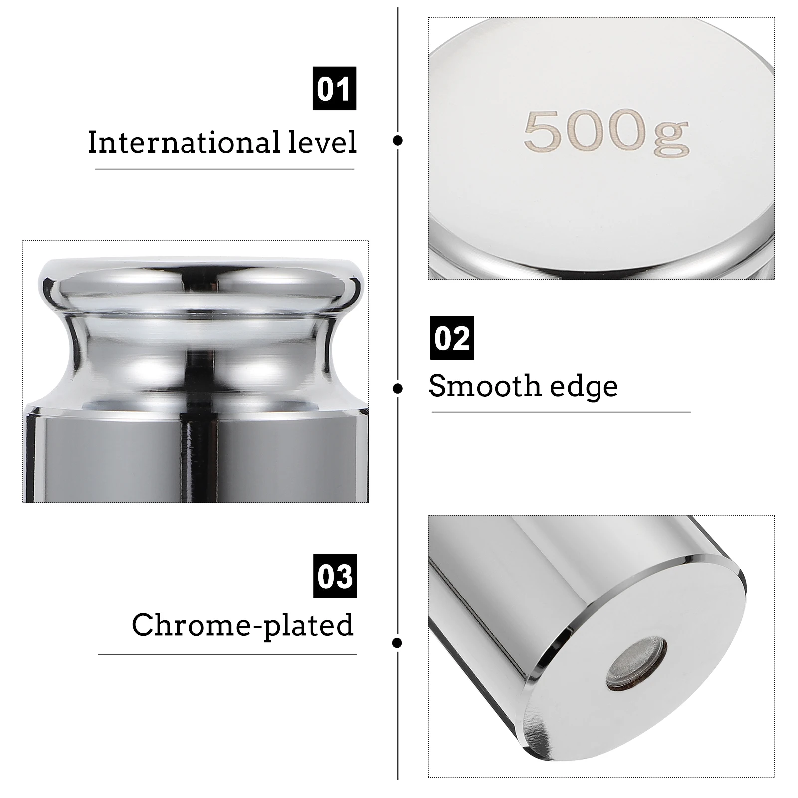 Chrome Plated Calibration Weight 500G Precision Balance Scale Tool Lab Weighing Educational Instrument Digital Scale Supplies