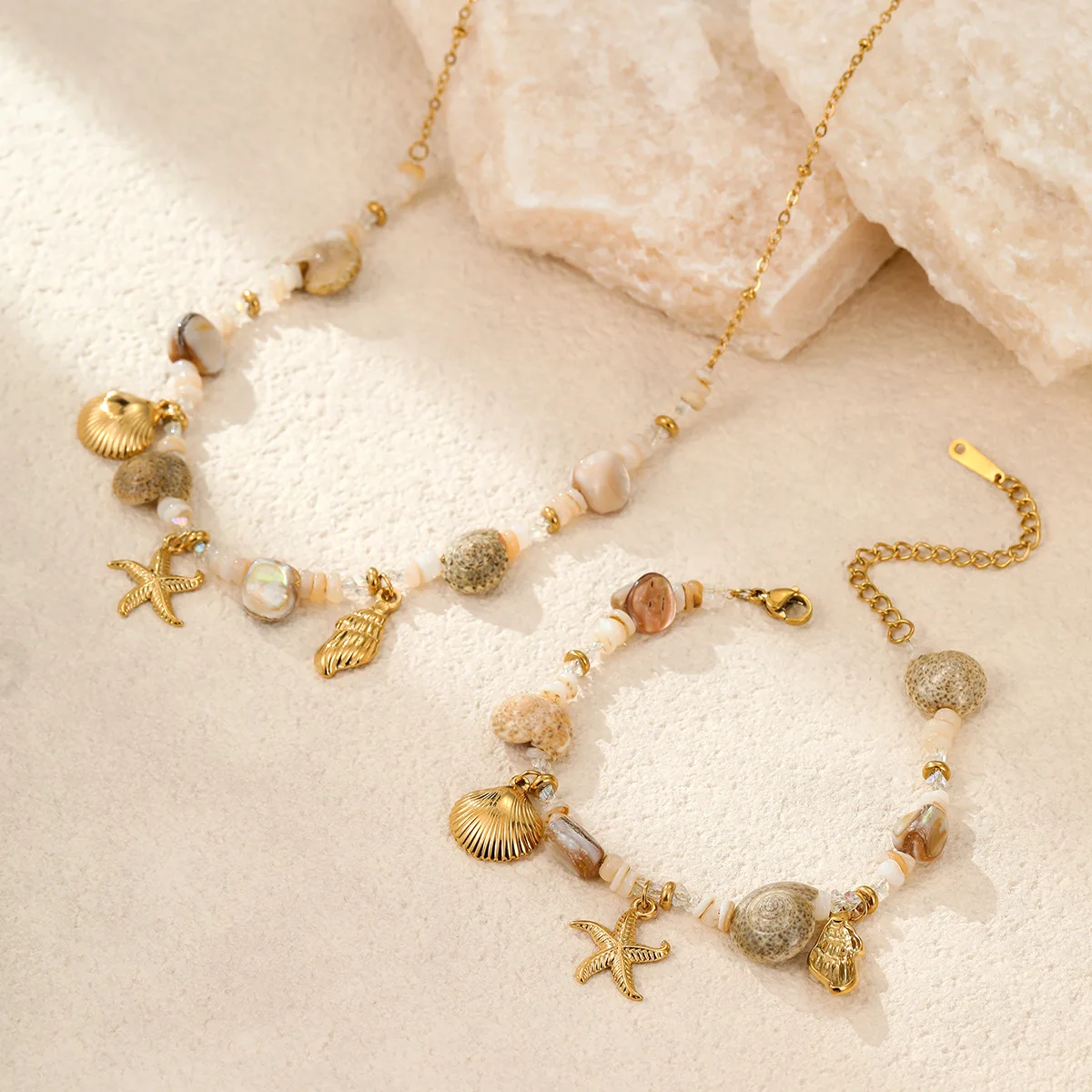 Summer Beach Vacation Ocean Jewelry Sets for Women Girls Bohemian Design Necklace and Bracelet Tropical Getaways Sunny
Summer Beach Vacation Ocean Jewelry Sets for Women Girls Bohemian Design Necklace and Bracelet Tropical Getaways Sunny