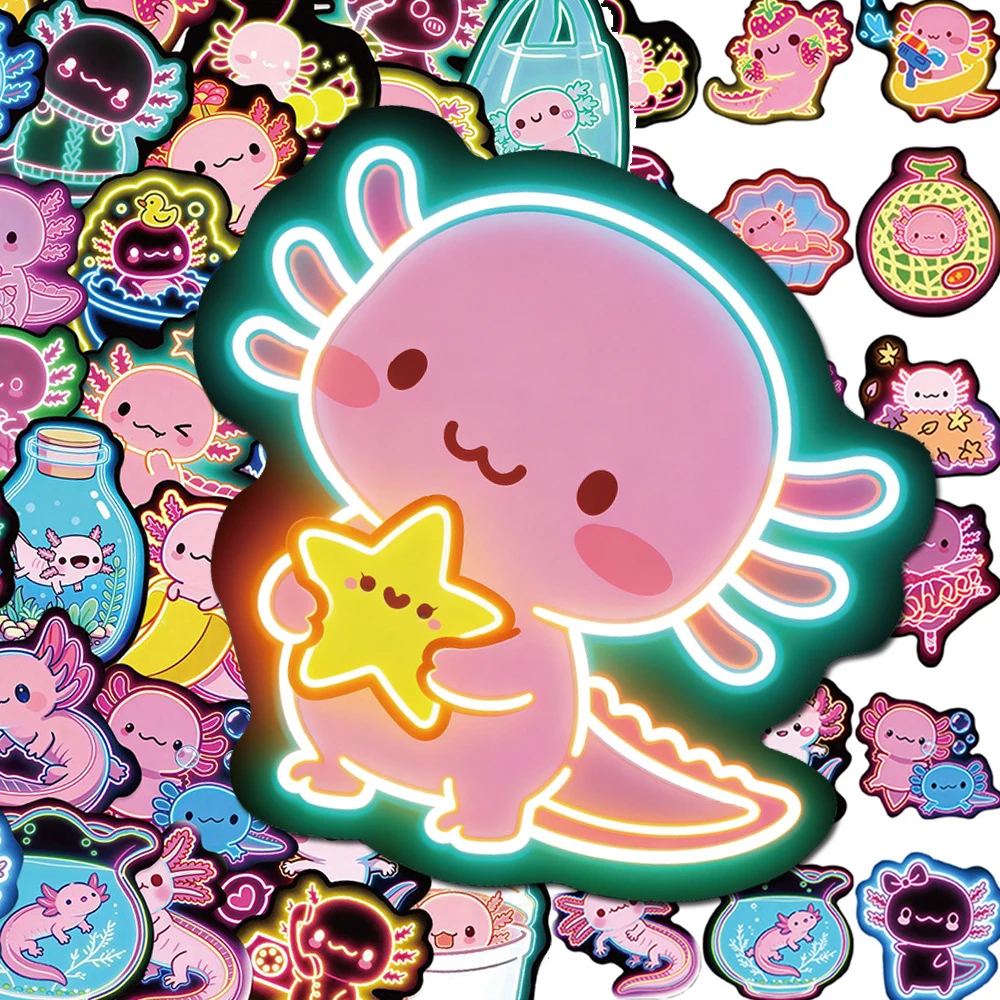 10/30/50pcs Cute Funny Animal Axolotl Neon Light Stickers Kawaii Cartoon Decals Decoration Luggage Laptop Phone Sticker Toy Gift
10/30/50pcs Cute Funny Animal Axolotl Neon Light Stickers Kawaii Cartoon Decals Decoration Luggage Laptop Phone Sticker Toy Gift