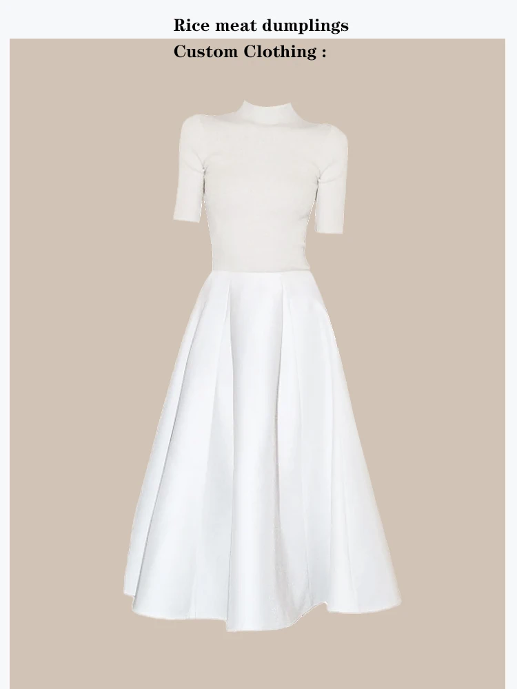 Elegant Knitted Half Sleeve Top with A-Line Skirt Two Piece Set Breathable Medium Stretch mid Length Regular Fit Korean Style
Elegant Knitted Half Sleeve Top with A-Line Skirt Two Piece Set Breathable Medium Stretch mid Length Regular Fit Korean Style