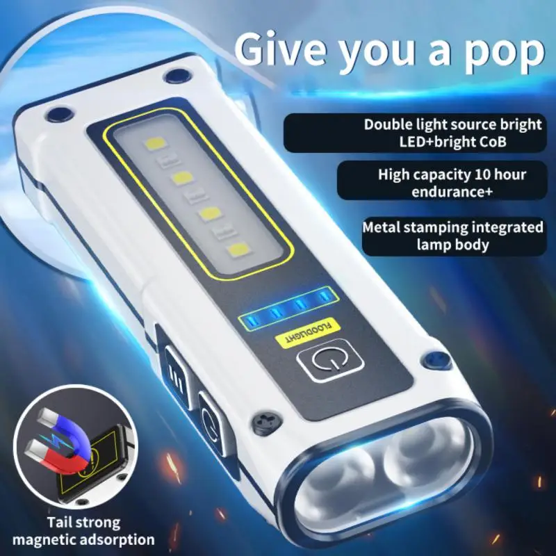 New Mini Dual Lamp Flashlight Magnetic Suction Type-C Charging Multi-function Flashlight With Side Lights Working Lamp Outdoor
New Mini Dual Lamp Flashlight Magnetic Suction Type-C Charging Multi-function Flashlight With Side Lights Working Lamp Outdoor
