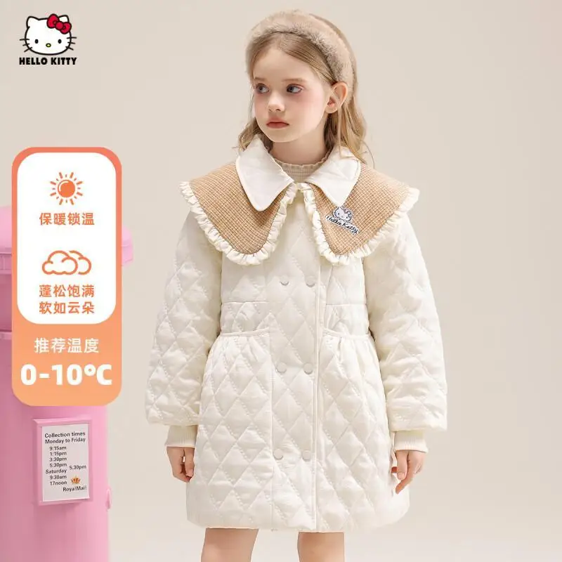 Зимнее хлопковое пальто Sanrio Hello Kitty с ромбовидной стежкой для девочек, средний и большой размер, новинка зимы 2025, в стиле Maillard, теплое и элегантное
Зимнее хлопковое пальто Sanrio Hello Kitty с ромбовидной стежкой для девочек, средний и большой размер, новинка зимы 2025, в стиле Maillard, теплое и элегантное