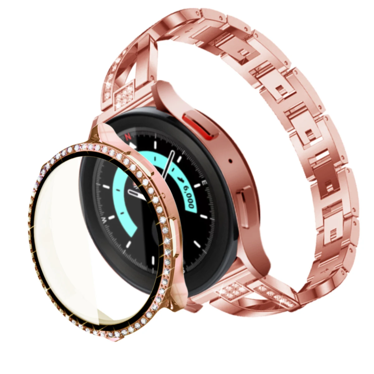 Diamond Strap+Case For Samsung Galaxy watch 6 44mm 40mm Case+Bling Metal Band for watch 5/4 40mm 44mm Bracelet Band Frame Cover
Diamond Strap+Case For Samsung Galaxy watch 6 44mm 40mm Case+Bling Metal Band for watch 5/4 40mm 44mm Bracelet Band Frame Cover