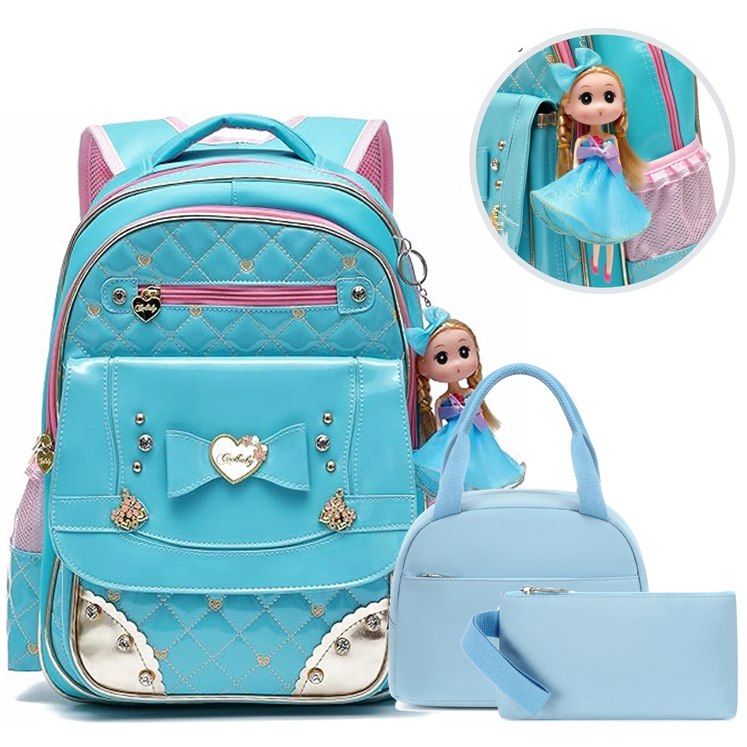 Набор из 3 сумок для обеда с пеналом, рюкзак для девочек, водонепроницаемая детская школьная сумка, рюкзак для малышей, милый ежедневный рюкзак для путешествий (большой размер, A-синий)
Набор из 3 сумок для обеда с пеналом, рюкзак для девочек, водонепроницаемая детская школьная сумка, рюкзак для малышей, милый ежедневный рюкзак для путешествий (большой размер, A-синий)