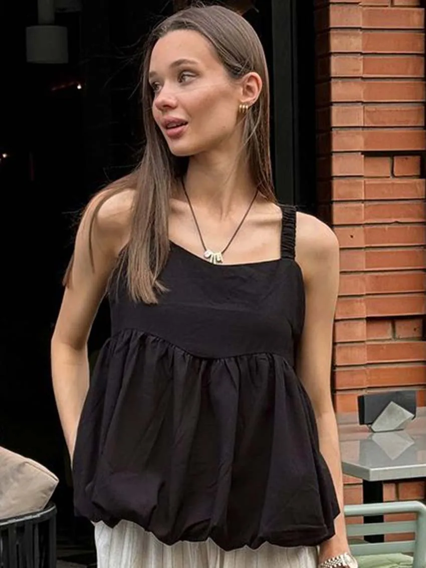 Oymimi Elegant Black Cotton Women Blouses Fashion Opeb Back Lace-Up Slip Blouses Autumn Pleated Solid Tank Tops Female Clothing
Oymimi Elegant Black Cotton Women Blouses Fashion Opeb Back Lace-Up Slip Blouses Autumn Pleated Solid Tank Tops Female Clothing
