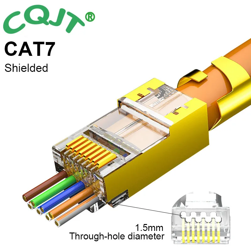 RJ45 Connector Network Cable 1000M 100pcs Dovetail Cat7 Plug Gold-plated Shielded FTP 8P8C Crimp
RJ45 Connector Network Cable 1000M 100pcs Dovetail Cat7 Plug Gold-plated Shielded FTP 8P8C Crimp