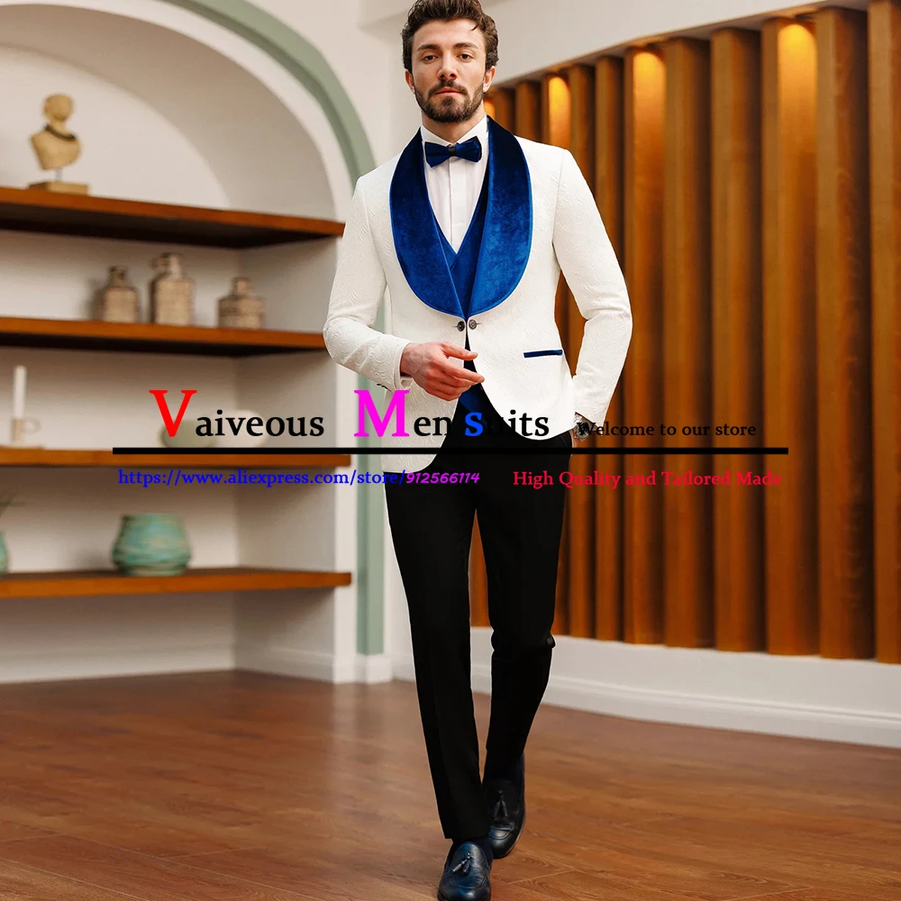 Formal 3 Pieces Suits for Male Single Breasted Wedding Tuxedos Groom Set Customized Blazer Pants Vest trajes para hombre
Formal 3 Pieces Suits for Male Single Breasted Wedding Tuxedos Groom Set Customized Blazer Pants Vest trajes para hombre