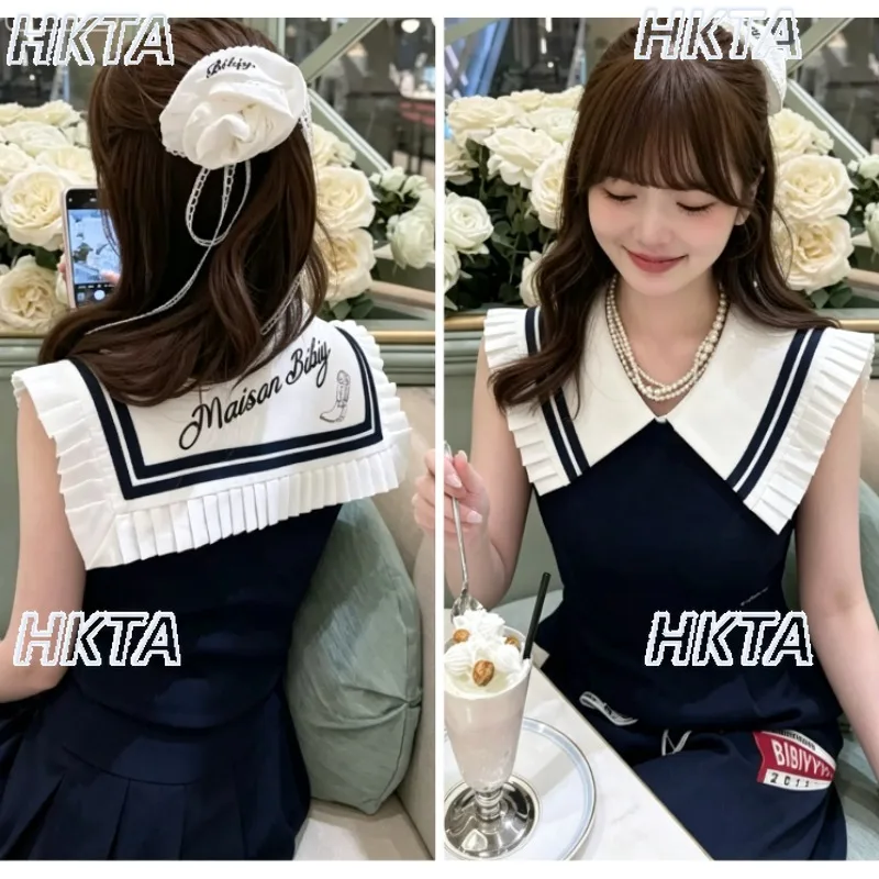 Original Japanese Sleeveless Knitting Top Vest Girl Summer New Cute Embroider Printing Large Lapel Tshirt Detachable Navy Collar
Original Japanese Sleeveless Knitting Top Vest Girl Summer New Cute Embroider Printing Large Lapel Tshirt Detachable Navy Collar