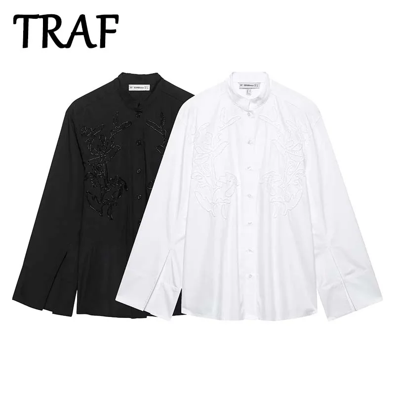 TRAF Women's Embroidery Elegant Shirts & Blouses 2025 Spring Long Sleeve Shirt Tops Fashion Casual Streetwear Blouse Tops
TRAF Women's Embroidery Elegant Shirts & Blouses 2025 Spring Long Sleeve Shirt Tops Fashion Casual Streetwear Blouse Tops