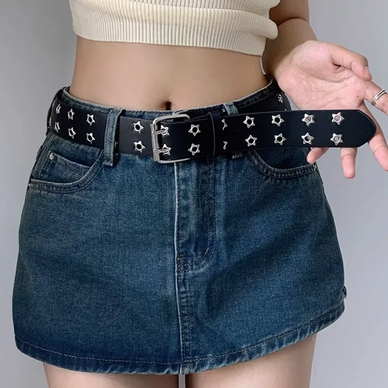 European And American Hollow Punk Casual Women's Belt Fashion Star Eyelet Decoration Double Row Belt Women's Jeans Belt
European And American Hollow Punk Casual Women's Belt Fashion Star Eyelet Decoration Double Row Belt Women's Jeans Belt