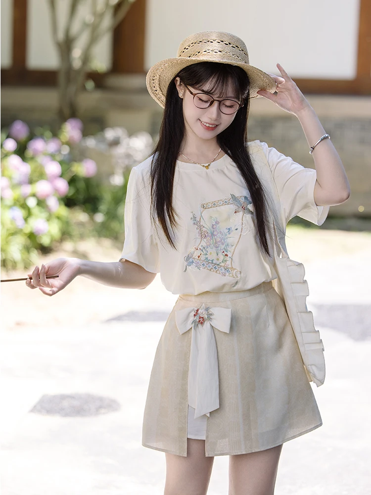 Новый летний комплект Chuan Dai Iguang: вышитая футболка и юбка из чистого хлопка в китайском стиле для повседневной носки и работы (женский ханьфу)
Новый летний комплект Chuan Dai Iguang: вышитая футболка и юбка из чистого хлопка в китайском стиле для повседневной носки и работы (женский ханьфу)