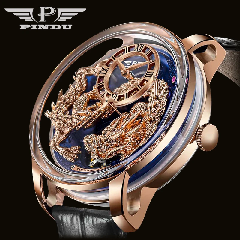 NEW PINDU Design Golden dragon Dial Men Mechanical Watch Sapphire Waterproof toplevel Automatic Mechanical Watch M2791B Movement
NEW PINDU Design Golden dragon Dial Men Mechanical Watch Sapphire Waterproof toplevel Automatic Mechanical Watch M2791B Movement