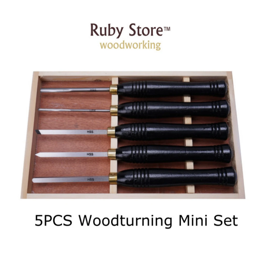 5PCS Mini HSS Woodturning Chisel Set Black Walnut Handle in a Wooden Box
5PCS Mini HSS Woodturning Chisel Set Black Walnut Handle in a Wooden Box