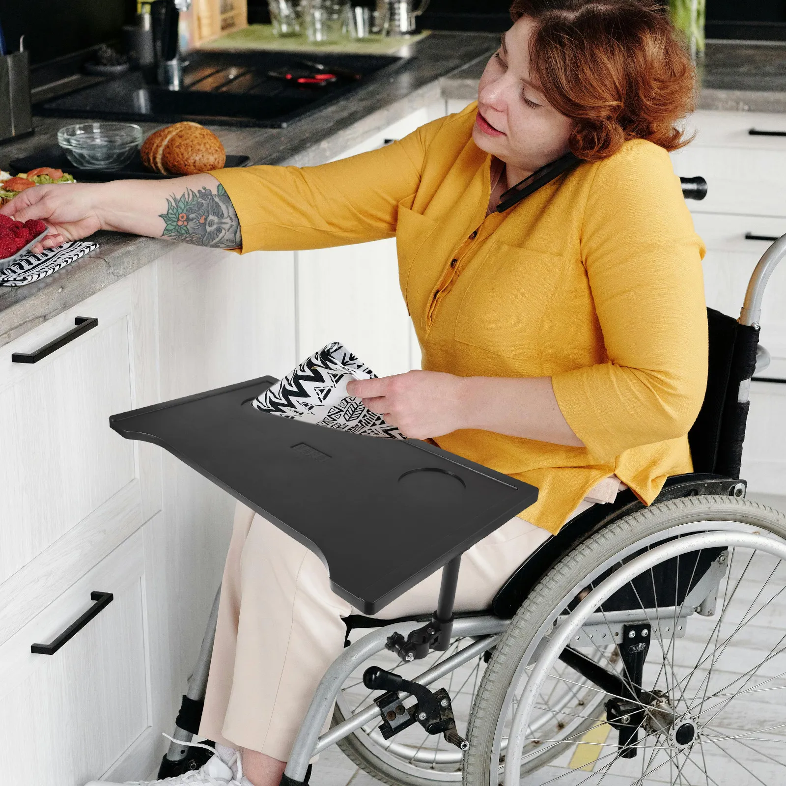Lightweight Portable Wheelchair Dining Table Board Fold Up Tray with Cup Holder Universal Compatibility for Adults Seniors
Lightweight Portable Wheelchair Dining Table Board Fold Up Tray with Cup Holder Universal Compatibility for Adults Seniors