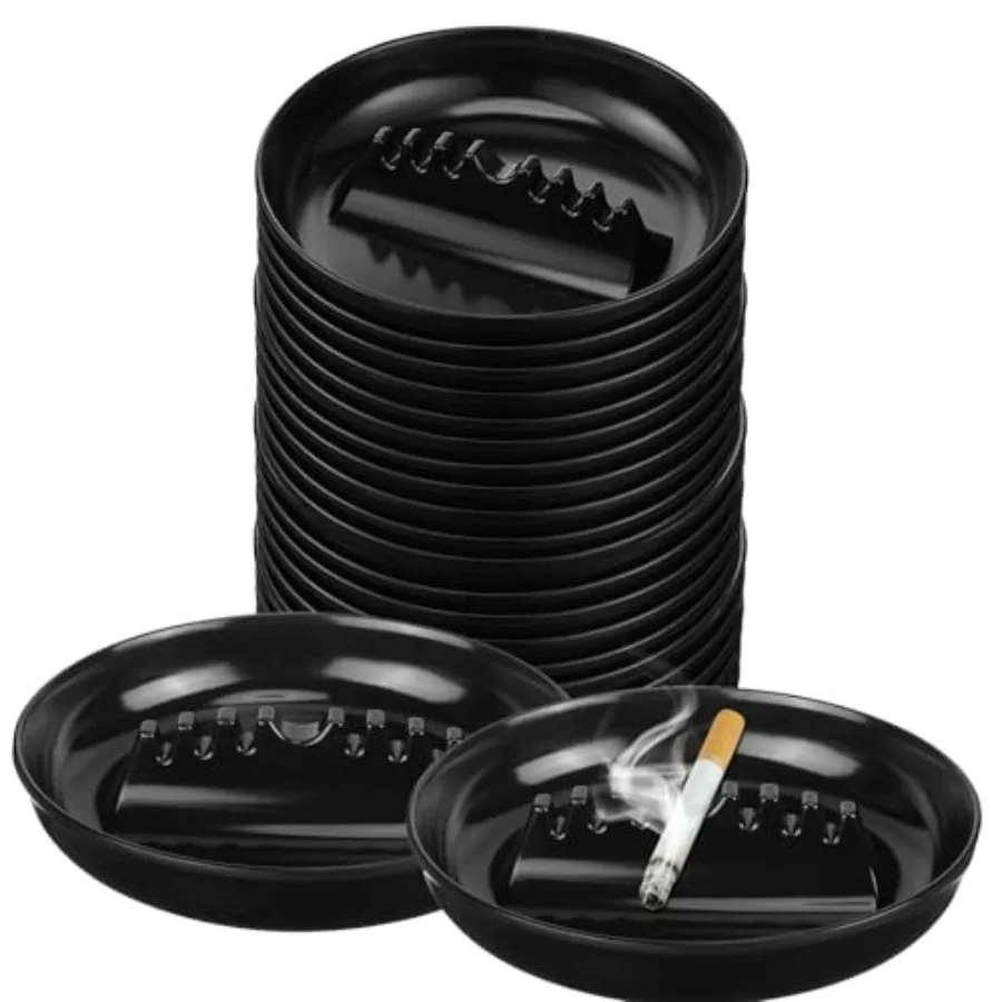 24 Pcs Ash Tray For Cigar Round Tabletop Ashtrays 6.69'' Plastic Ashtray Black Vintage Ash Tray for Indoor Outdoor Home Bar Res
24 Pcs Ash Tray For Cigar Round Tabletop Ashtrays 6.69'' Plastic Ashtray Black Vintage Ash Tray for Indoor Outdoor Home Bar Res
