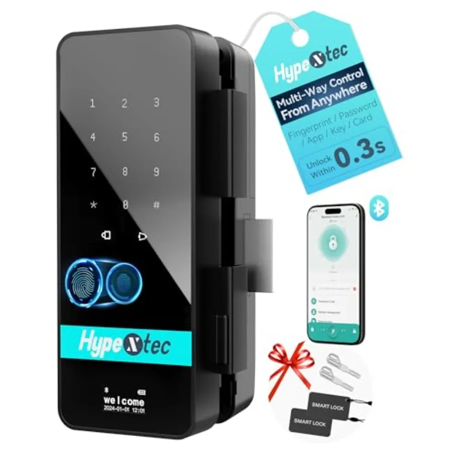 Smart Glass Door Locks for Frameless Glass Doors Keyless Entry Deadbolts with Bluetooth App ControlFingerprint IC Card Voice Me
Smart Glass Door Locks for Frameless Glass Doors Keyless Entry Deadbolts with Bluetooth App ControlFingerprint IC Card Voice Me