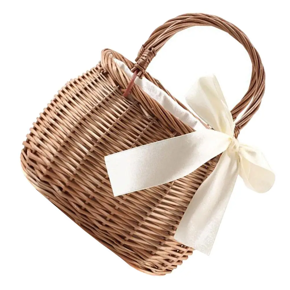 Wicker Flower Basket Handwoven Tote Bag Round Shape Natural Material Multi-functional Storage Container Rural Style Home Decor
Wicker Flower Basket Handwoven Tote Bag Round Shape Natural Material Multi-functional Storage Container Rural Style Home Decor