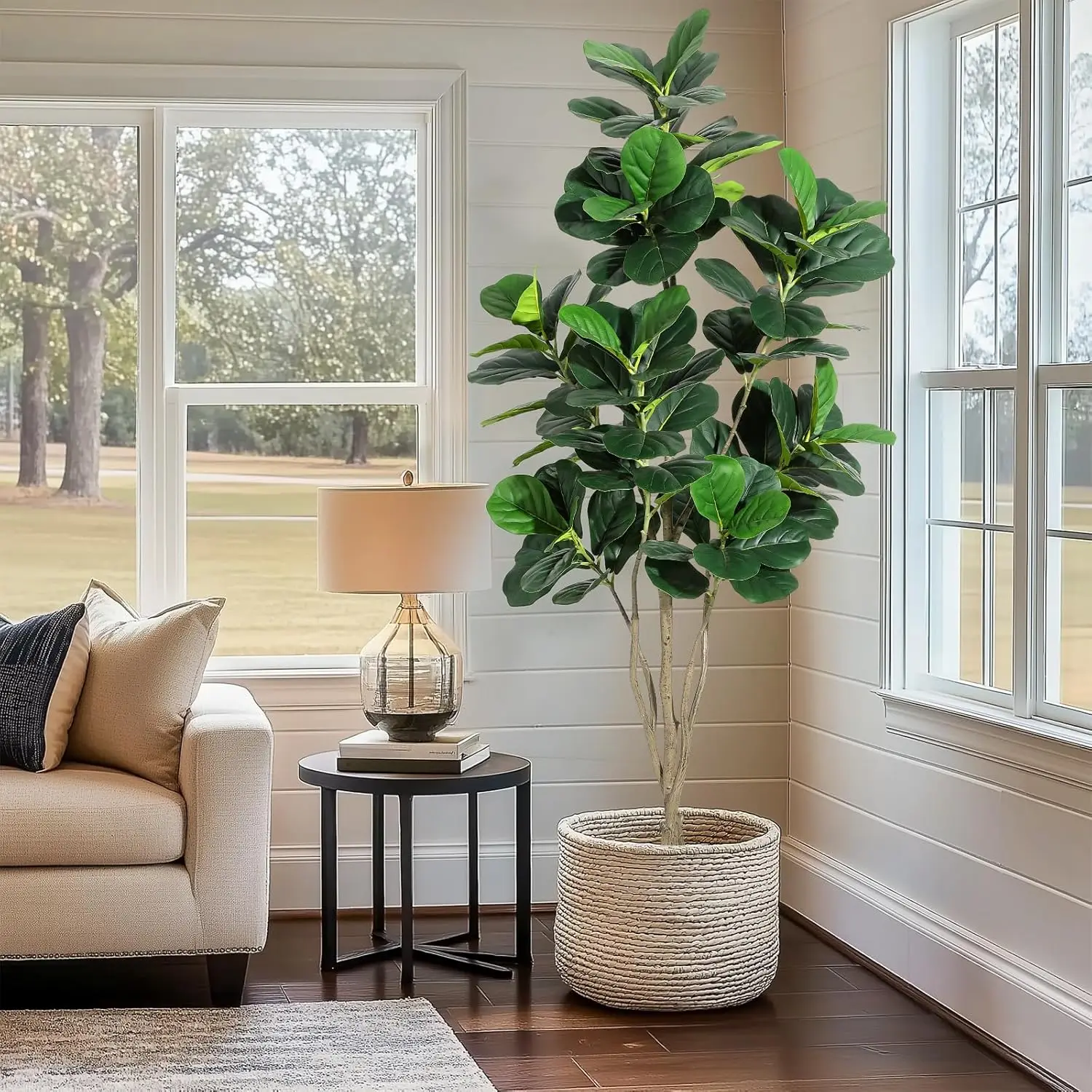 Artificial Tree,Faux Fiddle Leaf Fig Tree,6ft Tall Ficus Tree Artificial for Home Decor,Fake Lyrata Fig Plants Tree Home Decor
Artificial Tree,Faux Fiddle Leaf Fig Tree,6ft Tall Ficus Tree Artificial for Home Decor,Fake Lyrata Fig Plants Tree Home Decor