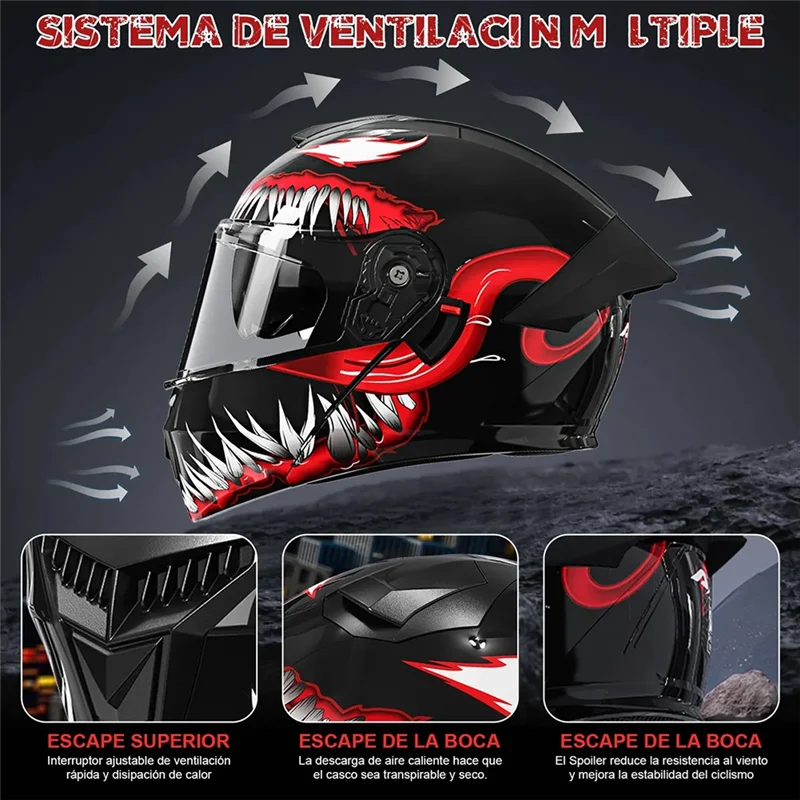 Полнолицевой гоночный шлем, внедорожный мотоциклетный шлем, большой флип-шлем с спойлером (54-61 см), сезон
Полнолицевой гоночный шлем, внедорожный мотоциклетный шлем, большой флип-шлем с спойлером (54-61 см), сезон