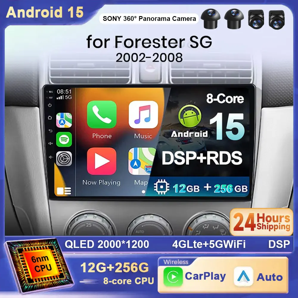 Для Subaru Forester SG 2002-2008 Android 15 2K QLED Android Автомобильный радиоприемник Мультимедийный видеоплеер GPS Стерео CarPlay WIFI + 4G BT
Для Subaru Forester SG 2002-2008 Android 15 2K QLED Android Автомобильный радиоприемник Мультимедийный видеоплеер GPS Стерео CarPlay WIFI + 4G BT