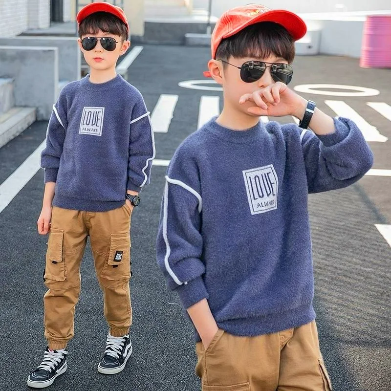 Boys Sweater Wool Coat Kids Tops Knitting 2024 Gray Spring Autumn Plus Thicken Cottons Pullover Formal Sport Children's Clothing
Boys Sweater Wool Coat Kids Tops Knitting 2024 Gray Spring Autumn Plus Thicken Cottons Pullover Formal Sport Children's Clothing