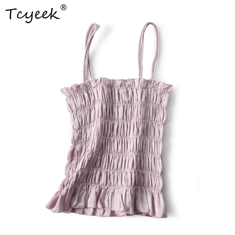 Tcyeek 93% Mulberry Silk 7% Spandex Summer Thin Strapless Slimming Suspender Solid Color Short Women's Sleeveless Tank Top Топик
Tcyeek 93% Mulberry Silk 7% Spandex Summer Thin Strapless Slimming Suspender Solid Color Short Women's Sleeveless Tank Top Топик