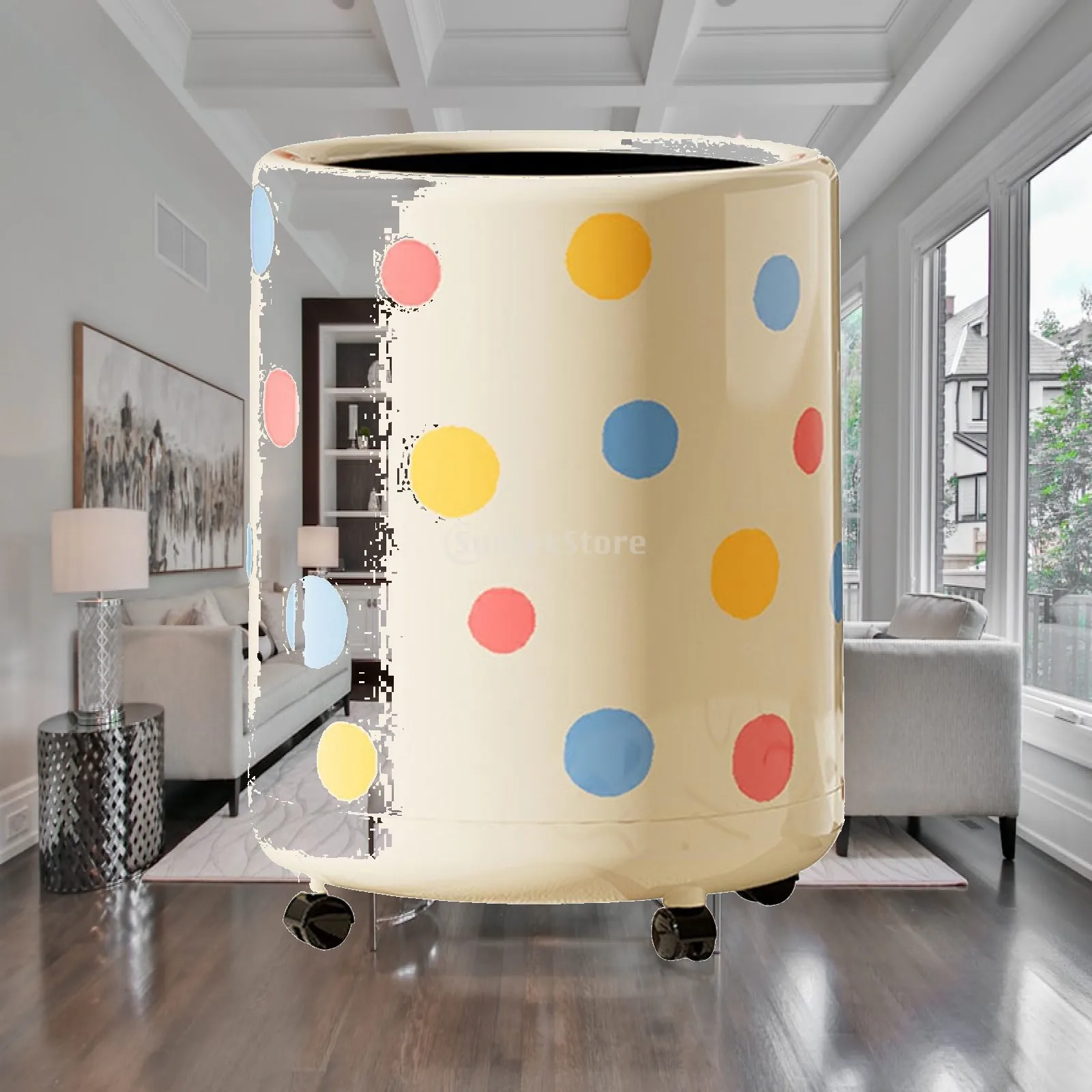Creative Round Garbage Can Double Layer Recycling Bin 12L with Wheels for Living Room and Study
Creative Round Garbage Can Double Layer Recycling Bin 12L with Wheels for Living Room and Study