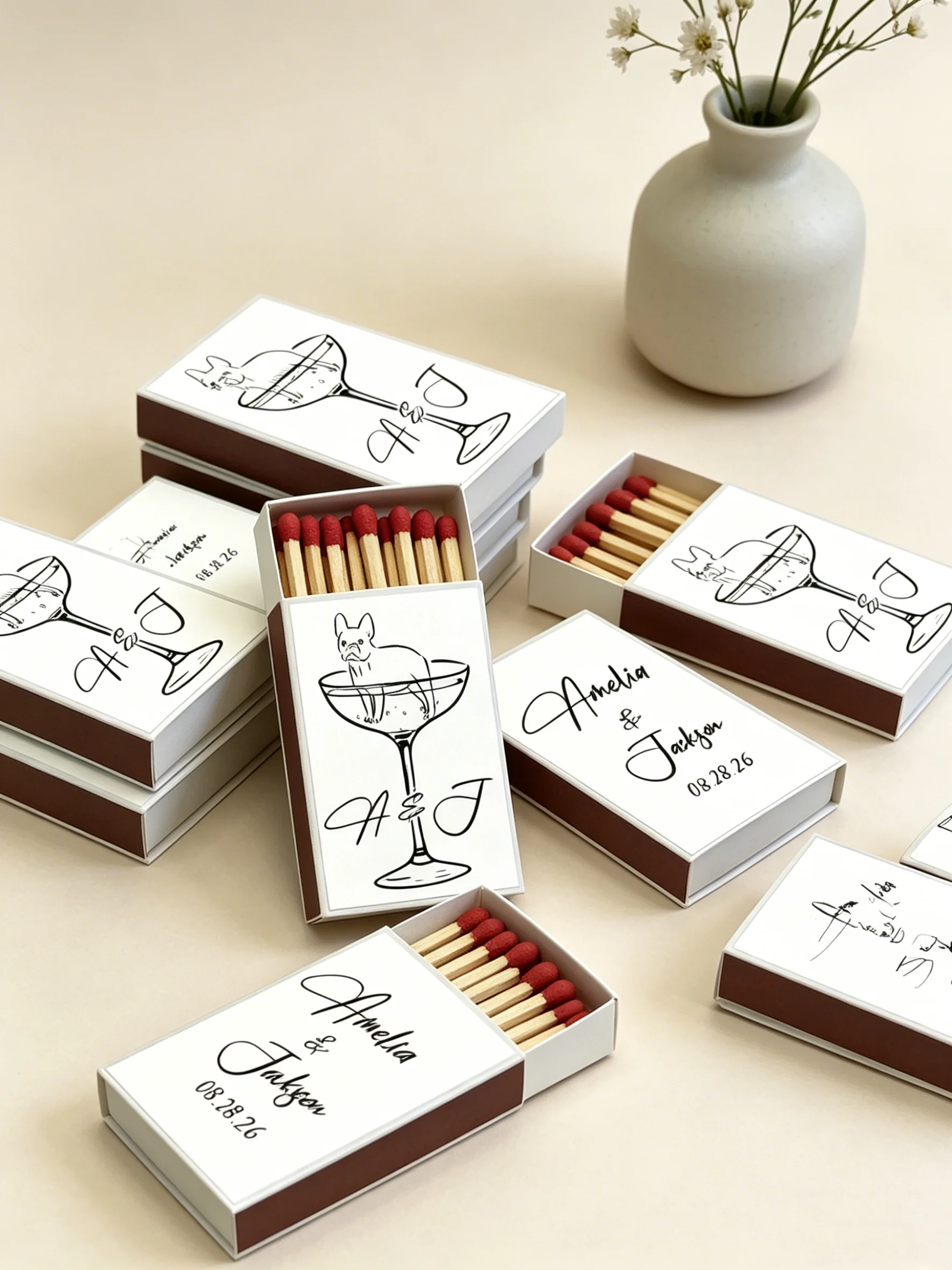 Dog Swimming in Cocktail Glass Matchboxes Personalized Wedding Favors Bridesmaid Gifts Engagement Rehearsal Dinner Party Matches
Dog Swimming in Cocktail Glass Matchboxes Personalized Wedding Favors Bridesmaid Gifts Engagement Rehearsal Dinner Party Matches
