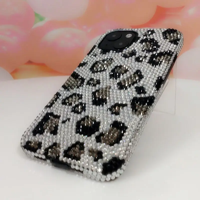 Gray Rhinestone Leopard Print Handmade Protective Back Cover for iPhone 16 Promax 15 Plus 13 14 12 11 XSMax XR X with Pendant
Gray Rhinestone Leopard Print Handmade Protective Back Cover for iPhone 16 Promax 15 Plus 13 14 12 11 XSMax XR X with Pendant