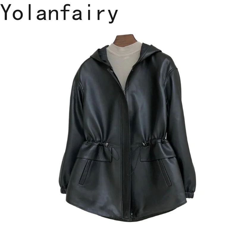 YOLANFAIRY High Quality Real Sheepskin Trench Coat Woman Mid-length 2026 High Quality 100% Genuine Leather Jacket Women Hooded
YOLANFAIRY High Quality Real Sheepskin Trench Coat Woman Mid-length 2026 High Quality 100% Genuine Leather Jacket Women Hooded