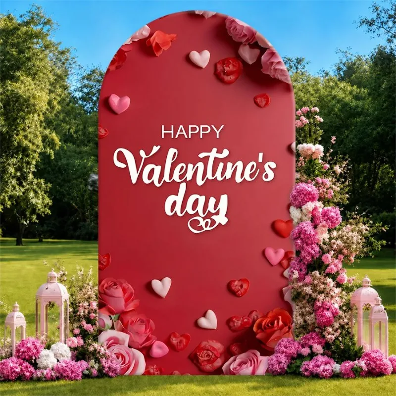 Single Side Arch Backdrop Cover Valentines Day Background Cloth with Red Arch Design and Floral Heart Decor for Elegant Party
Single Side Arch Backdrop Cover Valentines Day Background Cloth with Red Arch Design and Floral Heart Decor for Elegant Party
