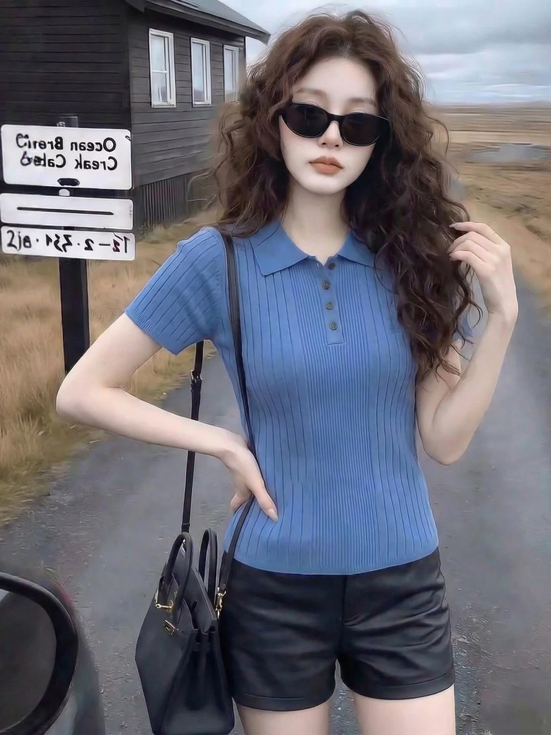 plus Size Blue Neck Short Sleeve Knitted Shirt Women's Summer New Style Slimming Simple Match All Seasons Top for Plump MM
plus Size Blue Neck Short Sleeve Knitted Shirt Women's Summer New Style Slimming Simple Match All Seasons Top for Plump MM