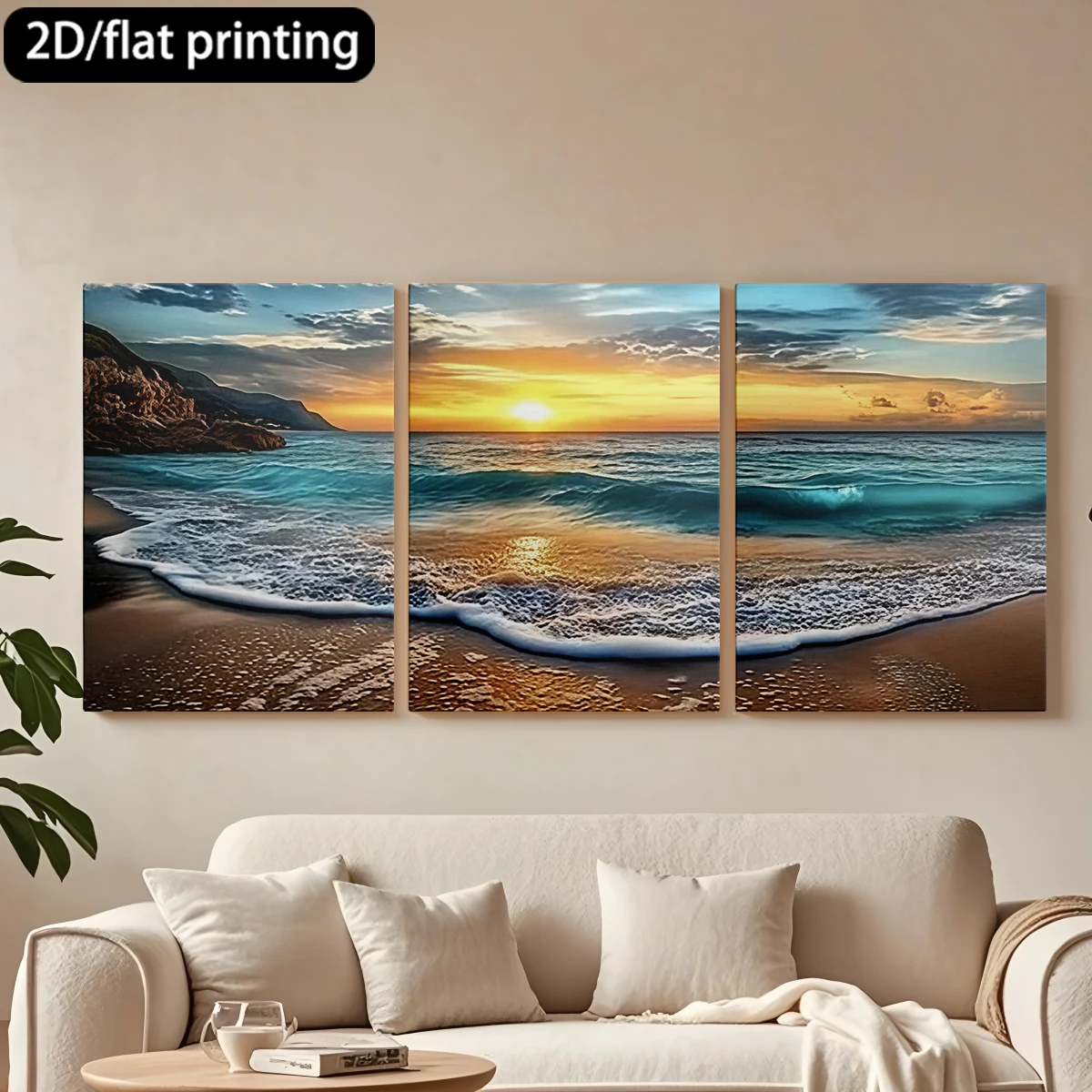 3pc wooden frame canvas decorative painting Sunset over ocean, serene beach view.Corridor, Living Room Decoration
3pc wooden frame canvas decorative painting Sunset over ocean, serene beach view.Corridor, Living Room Decoration