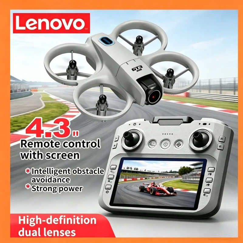 Lenovo GT3 RC Drone 4.3" Screen Dual Camera Optical Flow Obstacle Avoidance LED Light RC Quadcopter Toy Gift 2026 New Arrival
Lenovo GT3 RC Drone 4.3" Screen Dual Camera Optical Flow Obstacle Avoidance LED Light RC Quadcopter Toy Gift 2026 New Arrival