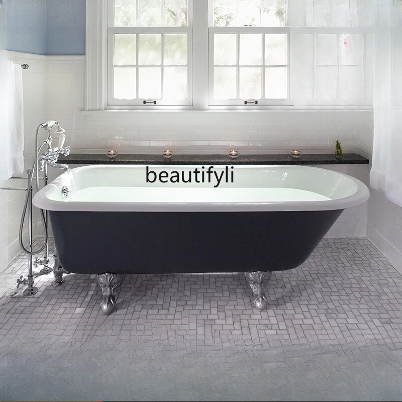 Antique enamel small bathtub 1.4 meters 1.5m European and American cast iron princess bathtub 1.7 meters Household freestanding
Antique enamel small bathtub 1.4 meters 1.5m European and American cast iron princess bathtub 1.7 meters Household freestanding