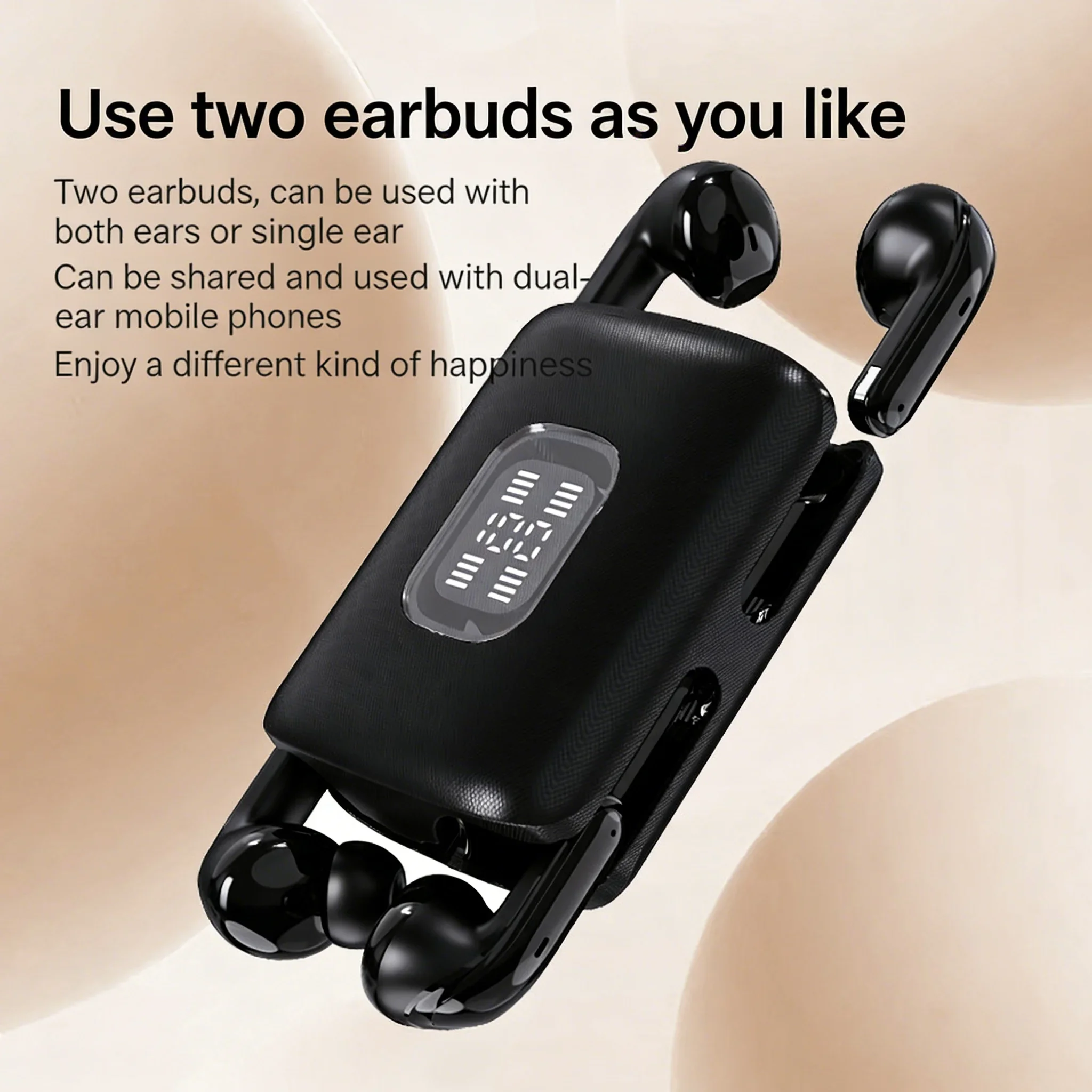 Dual Pairs Wireless Bluetooth Earphones with LED Digital Display Couple Earbuds HIFI Sound Low Latency For Music Gaming
Dual Pairs Wireless Bluetooth Earphones with LED Digital Display Couple Earbuds HIFI Sound Low Latency For Music Gaming