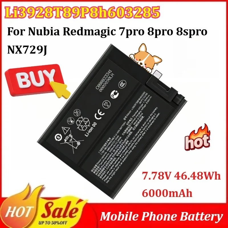 New Li3928T89P8h603285/603284 7.78V 6000/5040mAh Mobile Phone Battery for Nubia Redmagic 8pro 8spro NX729J Replacement Battery
New Li3928T89P8h603285/603284 7.78V 6000/5040mAh Mobile Phone Battery for Nubia Redmagic 8pro 8spro NX729J Replacement Battery