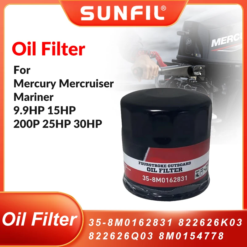 Масляный фильтр 35-8M0162831 822626K03 8226q03 8M0154778 для Mercury Mercruiser Mariner 9.9HP 15HP 200P 25HP 30HP
Масляный фильтр 35-8M0162831 822626K03 8226q03 8M0154778 для Mercury Mercruiser Mariner 9.9HP 15HP 200P 25HP 30HP