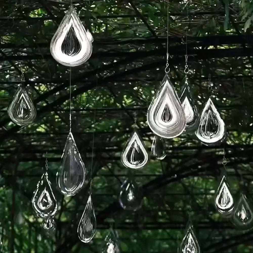3D Water Drop Shaped Wind Chime Pendant Stainless Steel Mirror Reflective Bird Repellent DIY Garden Outdoor Hanging Decoration
3D Water Drop Shaped Wind Chime Pendant Stainless Steel Mirror Reflective Bird Repellent DIY Garden Outdoor Hanging Decoration