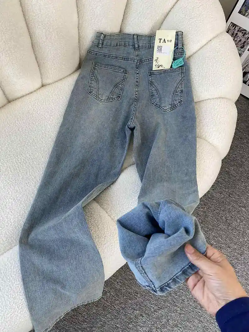 Spring Casual All-Match Straight Denim Pants Women Solid Color High Waist Commuter Long Pant Lady Simple Trousers
Spring Casual All-Match Straight Denim Pants Women Solid Color High Waist Commuter Long Pant Lady Simple Trousers