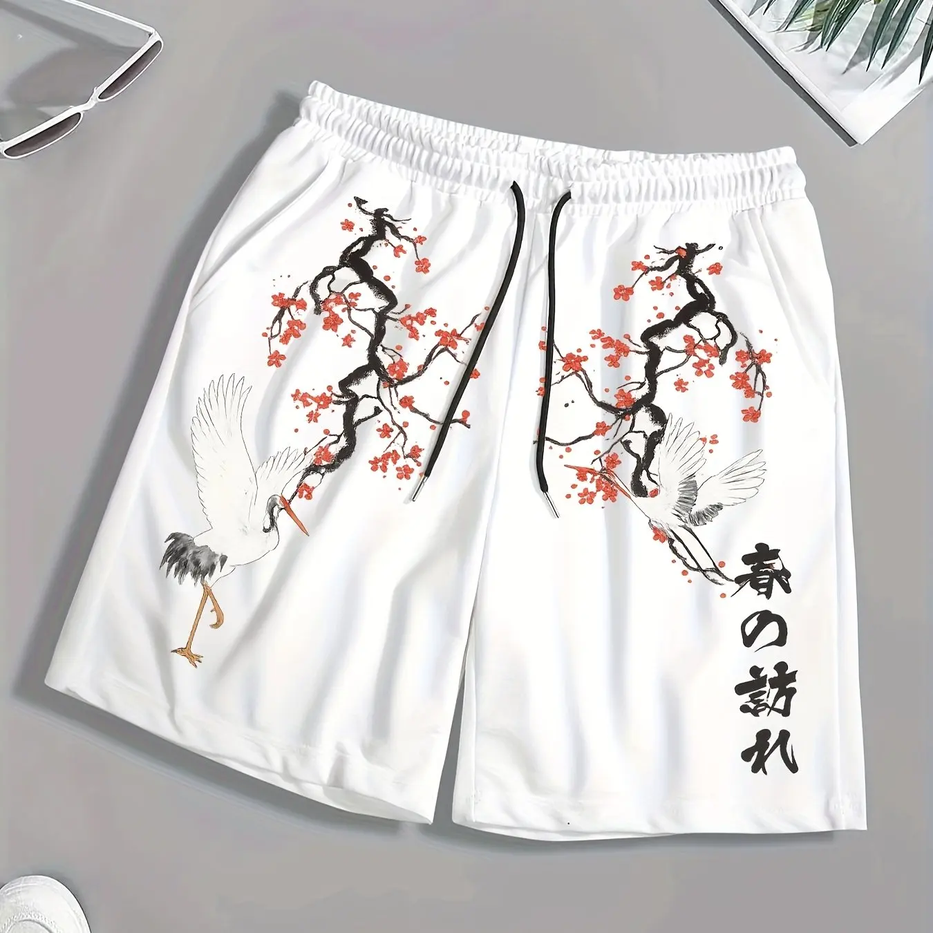 Men's Printed White Crane Pattern and Letter Printed Shorts for Summer Street Fashion
Men's Printed White Crane Pattern and Letter Printed Shorts for Summer Street Fashion