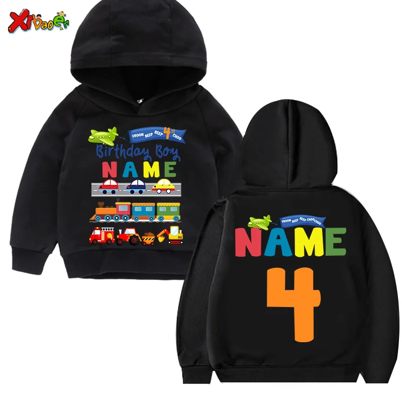 Toy Car Hoodies for Kids Cartoon Custom Name Toddler Baby Gift 4nd Birthday Black Hoodies Boys Girl Clothes Toy Car Sweatshirts
Toy Car Hoodies for Kids Cartoon Custom Name Toddler Baby Gift 4nd Birthday Black Hoodies Boys Girl Clothes Toy Car Sweatshirts