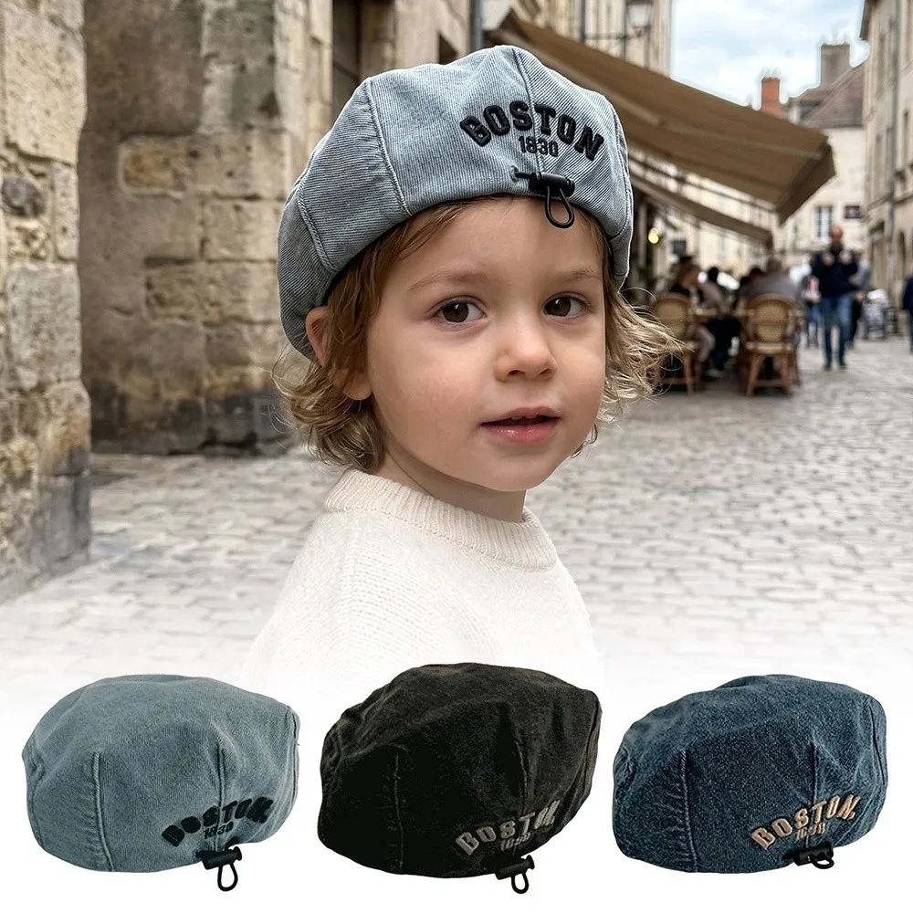 New Letter Embroidered Baby Beret Hat Adjustable Cotton Denim Peaked Caps Sun Protection Breathable Painter Cap Summer
New Letter Embroidered Baby Beret Hat Adjustable Cotton Denim Peaked Caps Sun Protection Breathable Painter Cap Summer