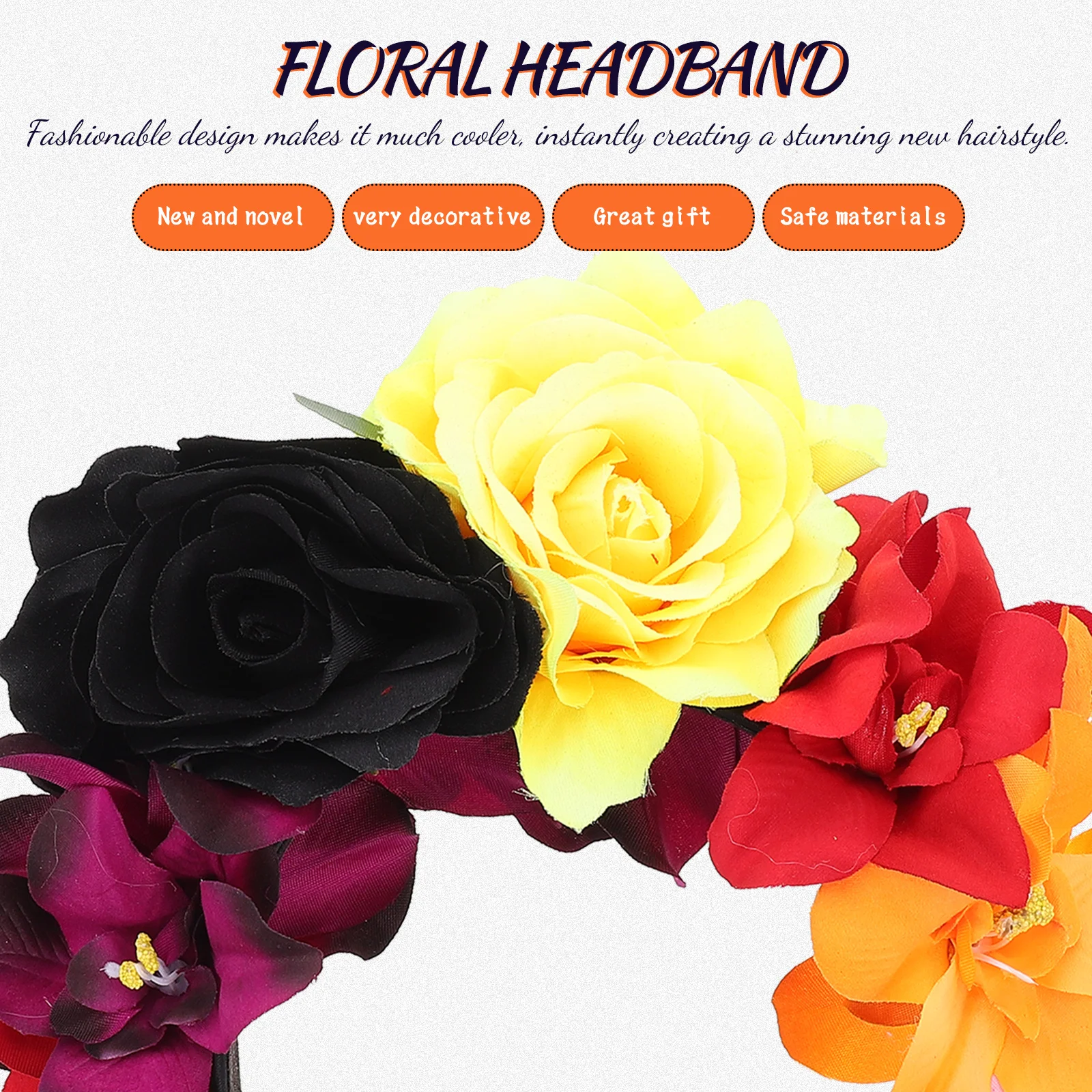 Rose Hair Headb Lightweight Durable Halloween Costume Party Accessory Bohemian Bride Wear Flower Design PhotoProp
Rose Hair Headb Lightweight Durable Halloween Costume Party Accessory Bohemian Bride Wear Flower Design PhotoProp