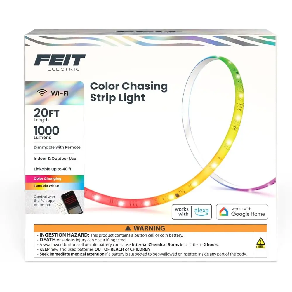 Smart LED Strip Light, RGB Chasing & Tunable White, App & Remote Control, Alexa & Home Compatible, Linkable & Cuttable Tape Ligh
Smart LED Strip Light, RGB Chasing & Tunable White, App & Remote Control, Alexa & Home Compatible, Linkable & Cuttable Tape Ligh