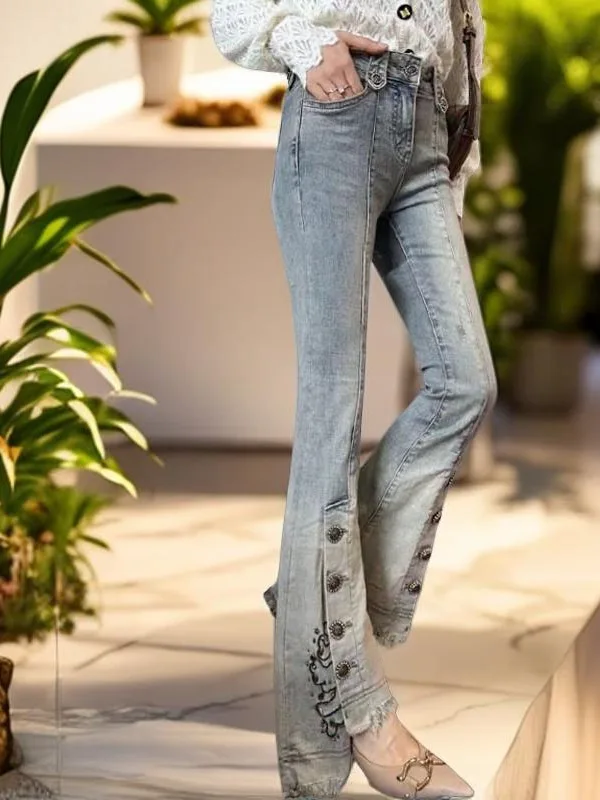 High Waist Slim Fit Bell Bot Jeans Women's Spring 2026 Straight Leg Jeans Button Closure Comfortable Blue Denim Pants
High Waist Slim Fit Bell Bot Jeans Women's Spring 2026 Straight Leg Jeans Button Closure Comfortable Blue Denim Pants