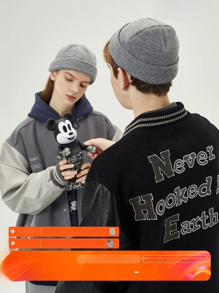 Nome 70 Woolen Baseball Jaet Youth Faion PU Leather Patchwork Embroidery Men's Coat College Sle Couple's Jaet
Nome 70 Woolen Baseball Jaet Youth Faion PU Leather Patchwork Embroidery Men's Coat College Sle Couple's Jaet